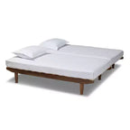 Struttura letto a piattaforma espandibile in noce, da Twin XL a King, per 1-2 persone