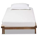 Struttura letto a piattaforma espandibile in noce, da Twin XL a King, per 1-2 persone