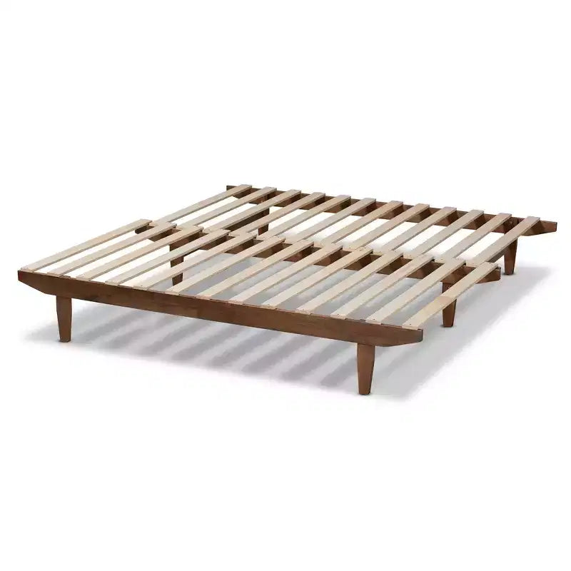 Struttura letto a piattaforma espandibile in noce, da Twin XL a King, per 1-2 persone