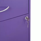 Classificatore in metallo a 3 cassetti, verde/viola, per 1 persona