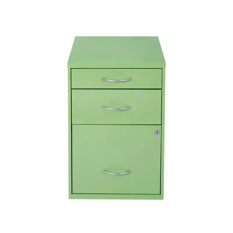 Classificatore in metallo a 3 cassetti, verde/viola, per 1 persona