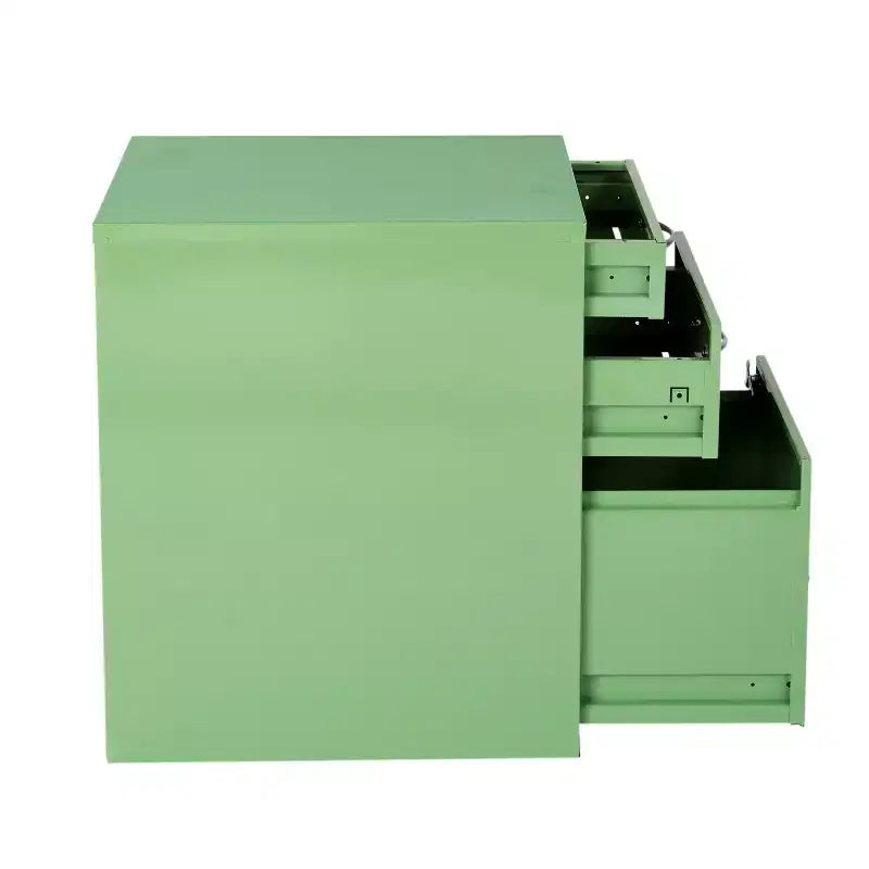 Classificatore in metallo a 3 cassetti, verde/viola, per 1 persona