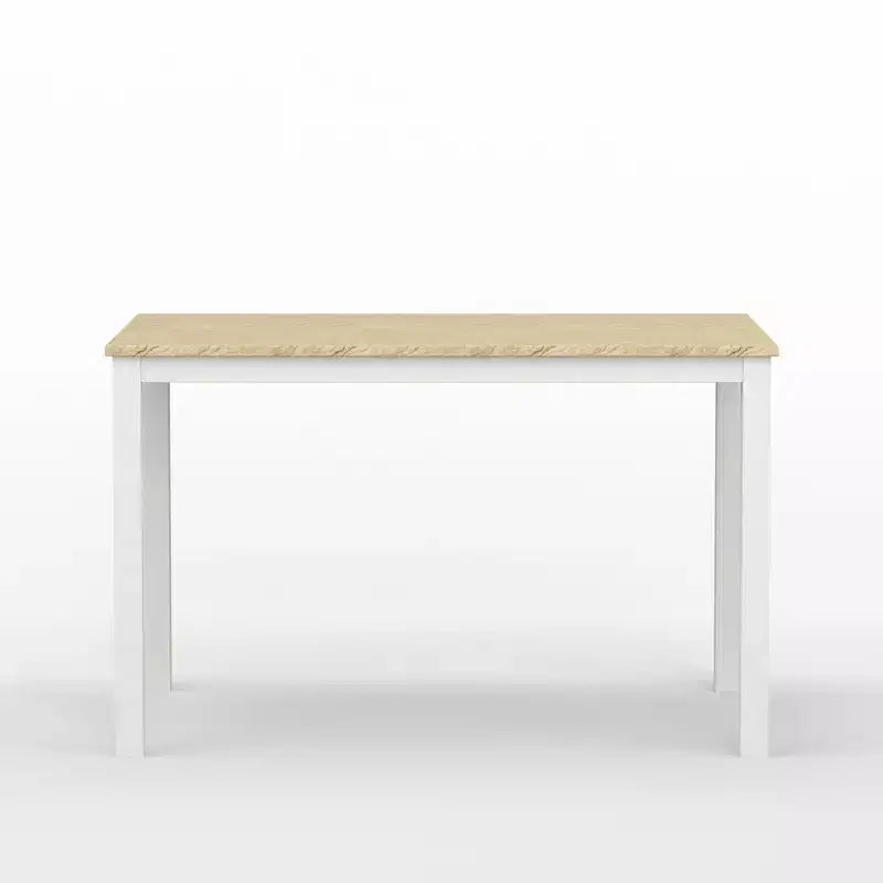 Set da pranzo in legno di gomma bianco/naturale, 2-4 posti a sedere