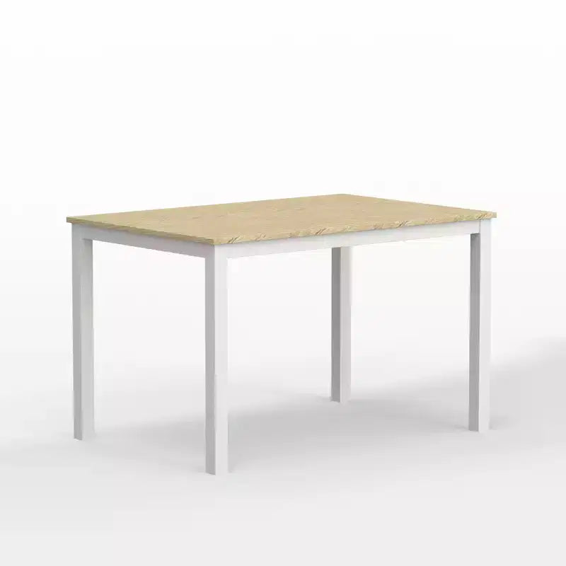Set da pranzo in legno di gomma bianco/naturale, 2-4 posti a sedere