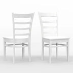 Set da pranzo in legno di gomma bianco/naturale, 2-4 posti a sedere