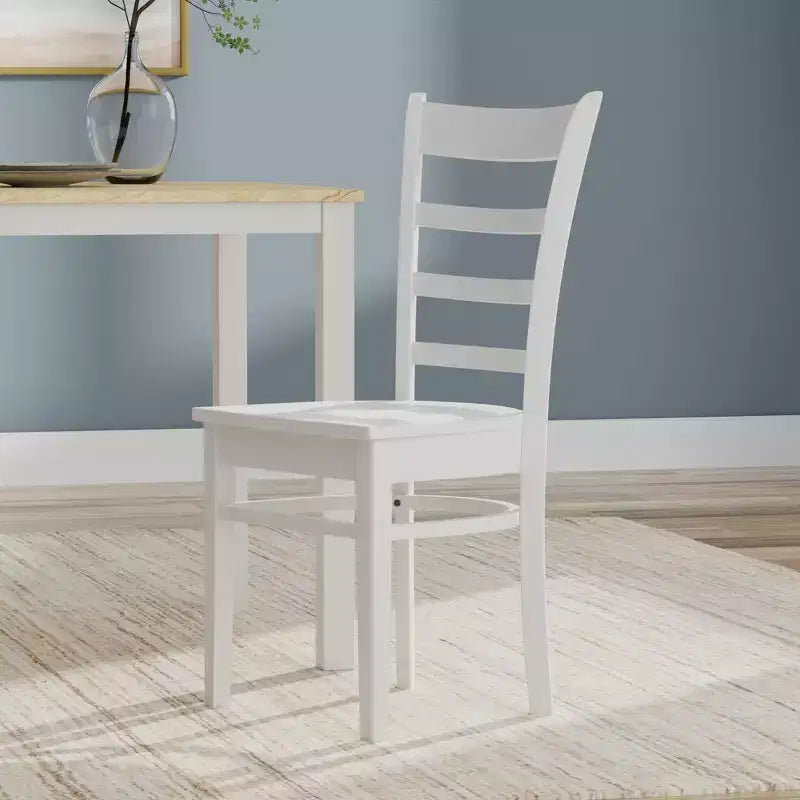 Set da pranzo in legno di gomma bianco/naturale, 2-4 posti a sedere