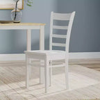 Set da pranzo in legno di gomma bianco/naturale, 2-4 posti a sedere