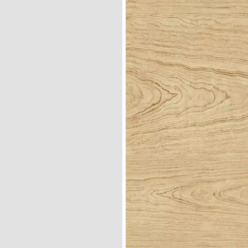 Set da pranzo in legno di gomma bianco/naturale, 2-4 posti a sedere