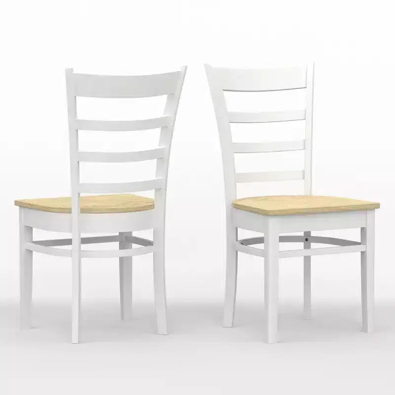 Set da pranzo in legno di gomma bianco/naturale, 2-4 posti a sedere